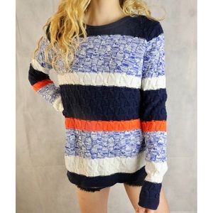 LIKE NEW Old Navy Stripe Cable Knit Color Sweater